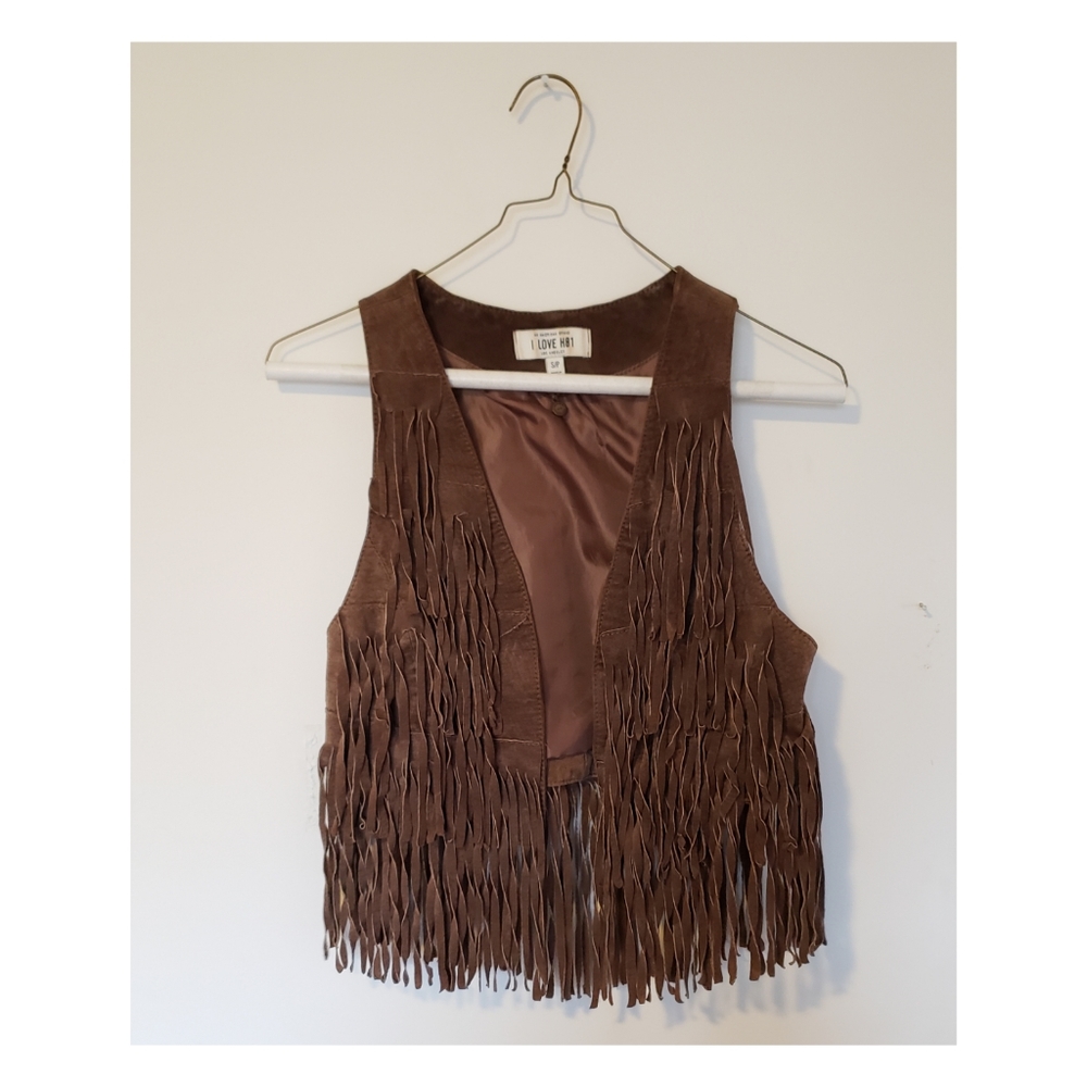 fringe suede vest